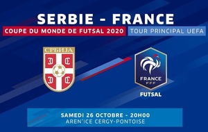 Invitations pour assister au match de qualification à la Coupe du Monde de Futsal Serbie - France au Aren'Ice à Cergy